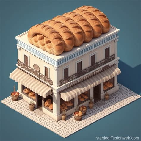 Isometric 3d Antique Greek Bakery Stable Diffusion Online