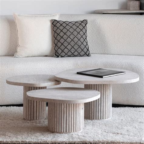 NOUMA Tables Basses Travertin Kasbah Design Table Basse Travertin