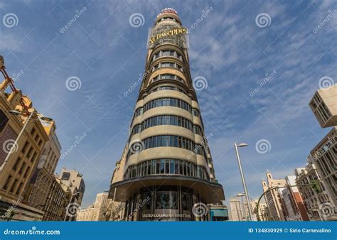 The Wonderful Calle Gran Via Of Madrid Spain Editorial Stock Image