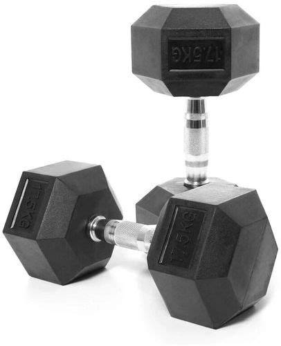 Harley Fitness 17 50kg Rubber Coated Fixed Hex Dumbbell 1 Pair Price From Carrefouruae In Uae