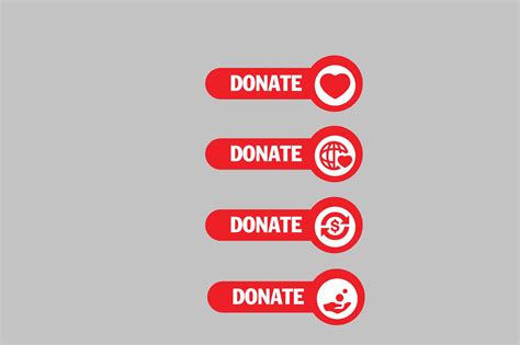 Donate Button Icon. Red Button with Red Graphic by sweetsvg · Creative ...