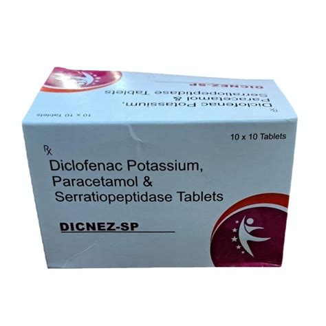 Diclofenac Potassium Paracetamol Serratiopeptidase Tablets At Rs 190box Diclofenac Potassium