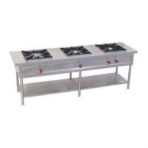 Mild Steel Three Burner Gas Stove, 3, Size: 15x15x8 Inch at Rs 16000 in ...