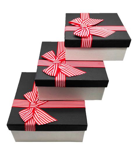 Set De Cajas Regalo Cuadradas Con Lazo Tama Os Distintos Cajas