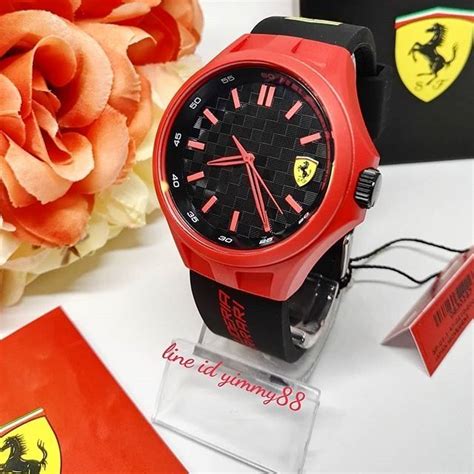 Ferrari Scuderia Pit Crew Silicone Mens Watch Shopee Thailand