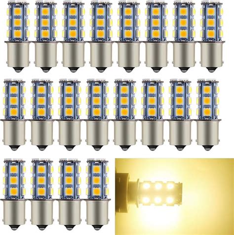 EverBright 20 Pack 1156 1141 Led Bulb Rv Warm White BA15S 1073 1003