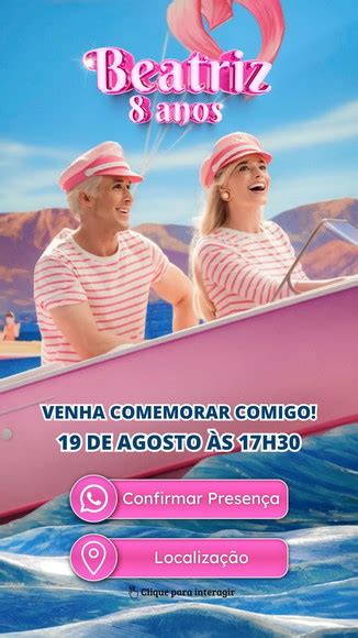 Convite Digital Interativo De Anivers Rio Filme Barbie Elo