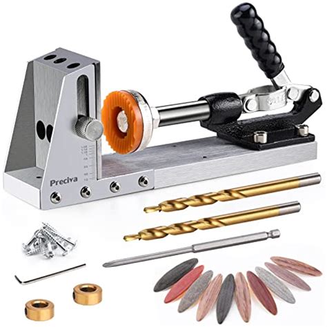 Preciva Pocket Hole Jig Kit Upgraded All Metal Woodworker Angle Holes