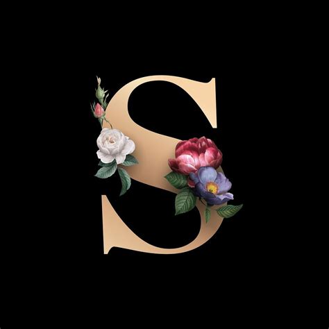 Classic And Elegant Floral Alphabet Font Letter S Free Image By Manotang