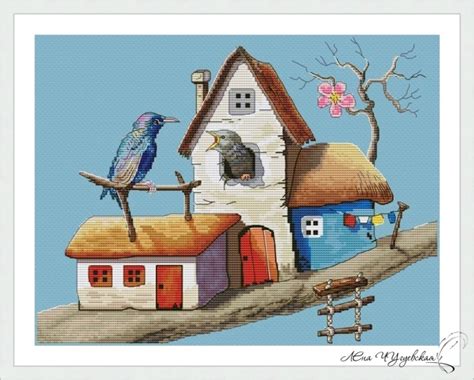 A Bird House Cross Stitch Pattern Code ECU 105 Elena Chu Buy Online