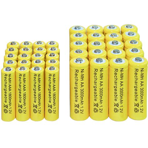 20 Pcs AA 3000mAh 20 Pcs AAA 1800mAh Ni MH Rechargeable Batteries