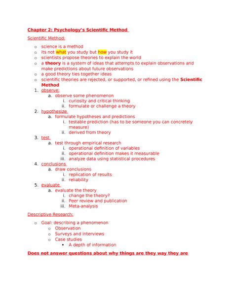 Chapter 2 Chapter 2 Psychologys Scientific Method Scientific Method