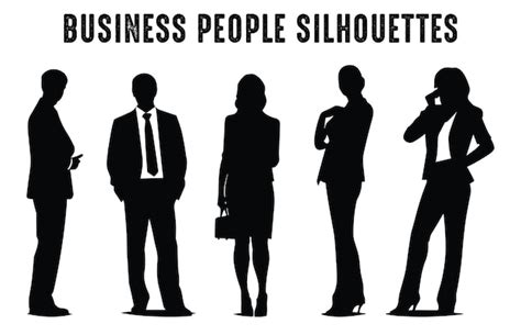 Premium Vector Business People Vector Silhouettes Set Corporate Men