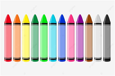 12 Juegos De Crayones De Colores Vector Png Dibujos Colorido Lápices