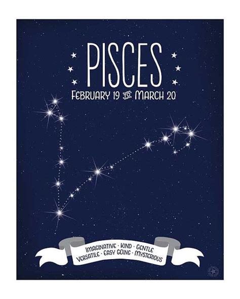 Pisces Constellation Print Zodiac Star Map By Annegarrisonstudio