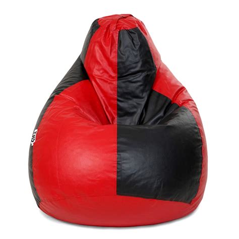 TUD Classic XXL Bean Bag With Beans Filled Black Red Amazon In Home