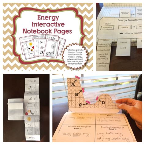 Science Interactive Notebook Templates For Energy Potential And