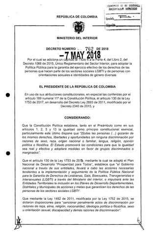 Decreto De Por Medio Del Cual Se Adopta La Pol Tica P Blica