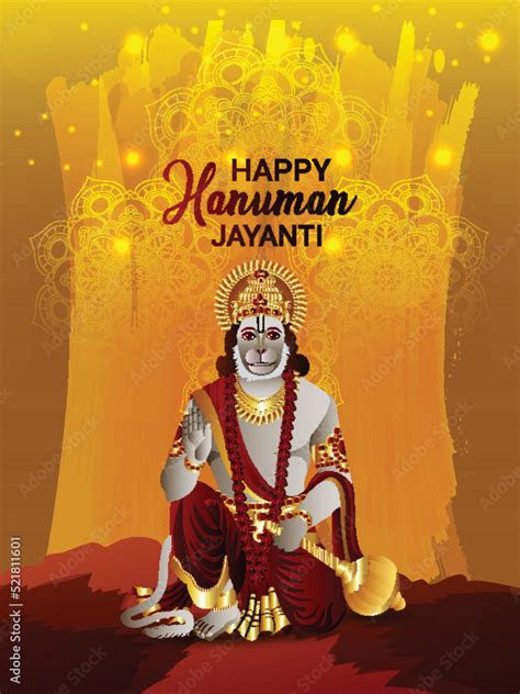 Vector illustration of hanuman jayanti background Stock Vector | Adobe Stock