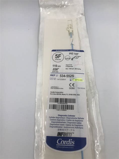 Cordis S Infiniti Diagnostic Catheter Pig F X Gb Tech Usa