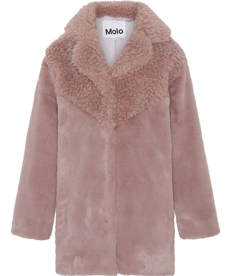 Haili Powder Rose Soft Rose Faux Fur Coat Molo