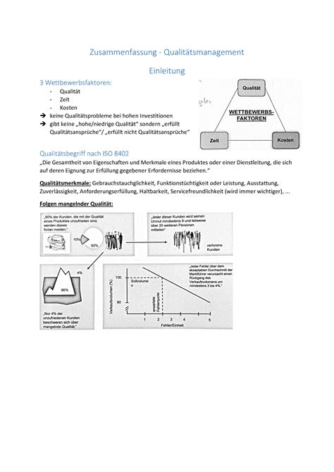 Zusammenfassung Einleitung Qm Zusammenfassung Qualittsmanagement