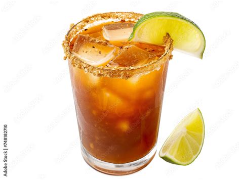 Michelada On Transparent Background Traditional Mexican Spicy Beer