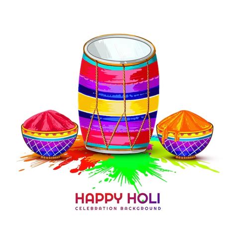 Free Vector Happy Holi Festival Of India Celebration Greetings Card