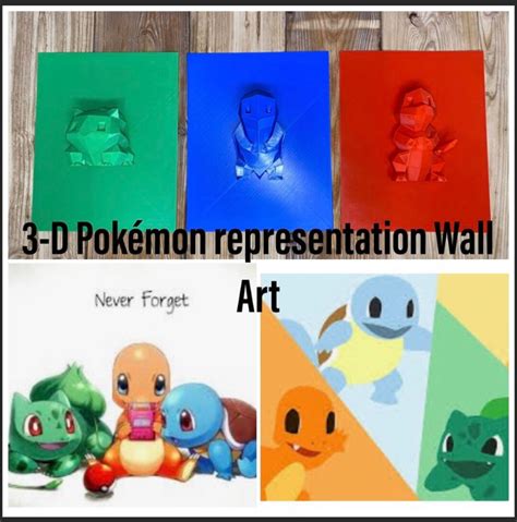 Pokémon Art Representation 3 D Printer Wall Art Home Décor Etsy