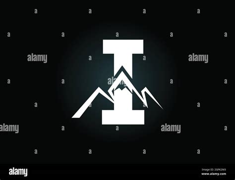 Lettre Initiale Du Monogramme J Avec Le Pic De Montagne Symbole Du