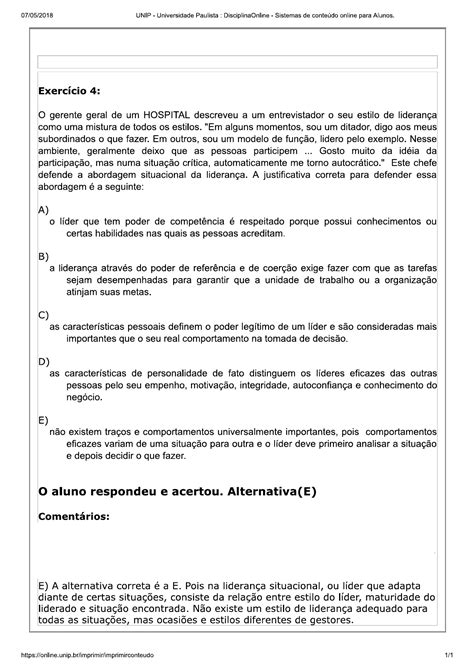 Comportamento Humano nas Organizações DP NP2 Psicologia