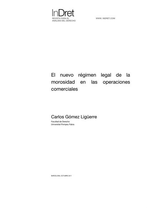 PDF El nuevo régimen legal de la morosidad en las operaciones