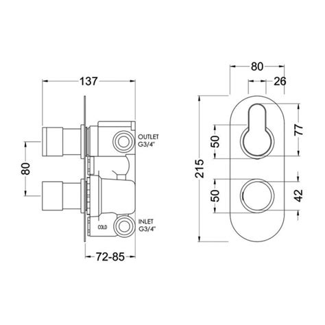 Nuie Arvan Shower Valve Arvtw Concealed Chrome