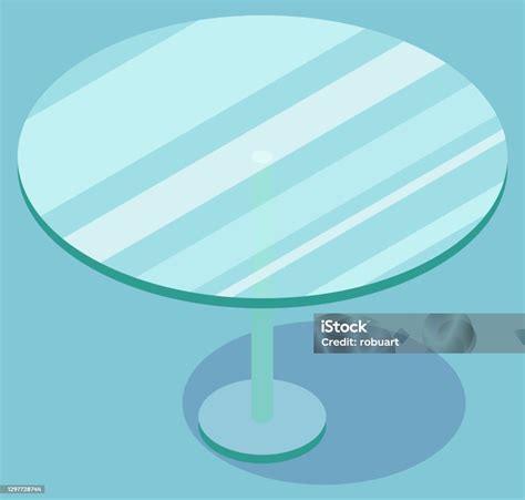 Round Glass Coffee Table Furniture Vector Image Stock Illustration Download Image Now