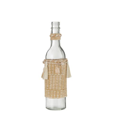 J Line Fles Decoratie Met Schelpen Glas Naturel Kopen Shop Bij Fonq