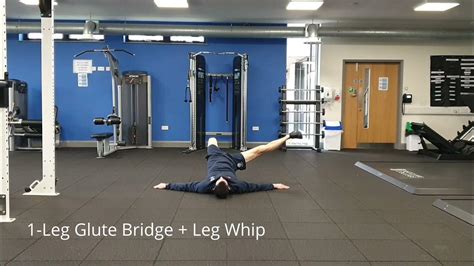 1 Leg Glute Bridge Leg Whip Youtube