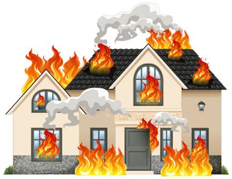 12700 Burning House Ilustrasi Grafik Vektor And Clip Art Bebas