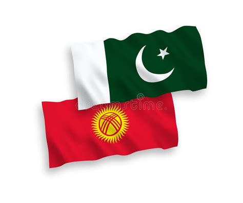 Kyrgyzstan And Pakistan Two Half Flags Together Stock Illustration