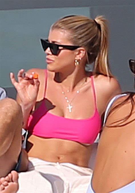 Sofia Richie In A Pink Bikini Top On A Yacht In Miami CelebMafia