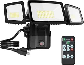 Olafus 55W Plug In Flood Lights Dusk To Dawn Outdoor Lighting IP65