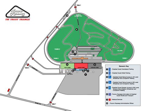 Ada Access Map Pocono Raceway Pocono 400 Pennsylvania 400