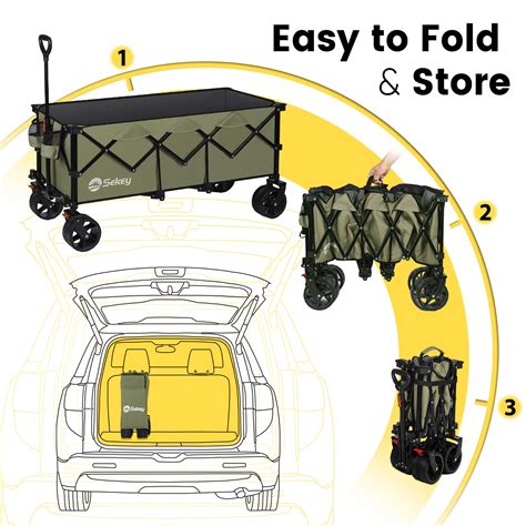 Sekey L Collapsible Foldable Extended Wagon With Lbs Weight