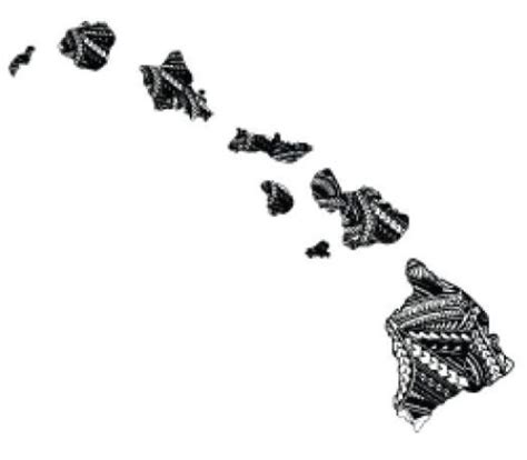 Tribal Island B W Flag Hawaiian Map Hawaii Decal Car Truck Window