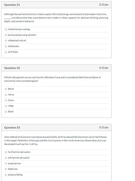 Solved Question 31 0 13 Pts Although The Earliest Hominins Chegg