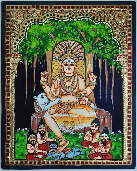 Buy Dakshinamurthy Tanjore Painting Online Ready To Ship Jline Arts