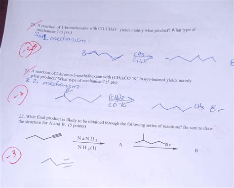 Solved 20 A Reaction Of 1 Bromohexane With Ch3ch2o−yields