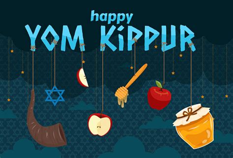 Yom Kippur Jewish Holiday Festival Poster Design For Israel Holiday