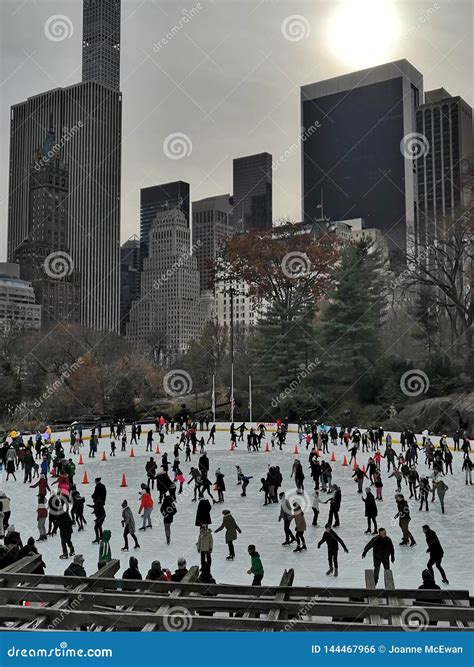 Central Park New York Ice Skating Winter Editorial Photo Image Of