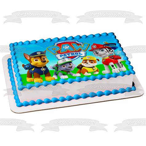 Paw Patrol Chase Rocky Marshall Rubble Edible Cake Topper Image ABPID0 – A Birthday Place