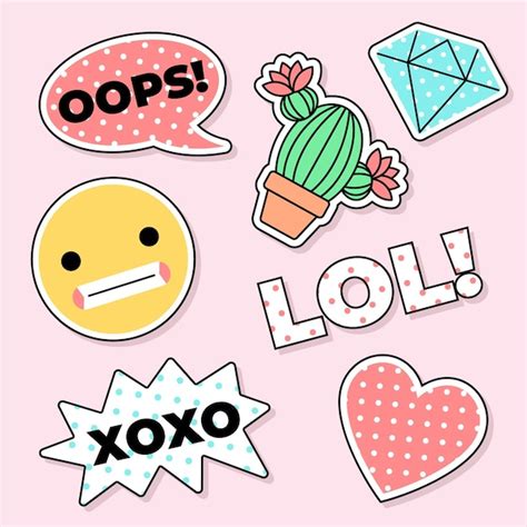 Premium Vector | Cute social media emoji stickers